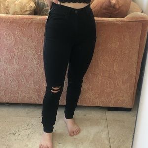 black rsq super high rise 0/24” skinny jeans